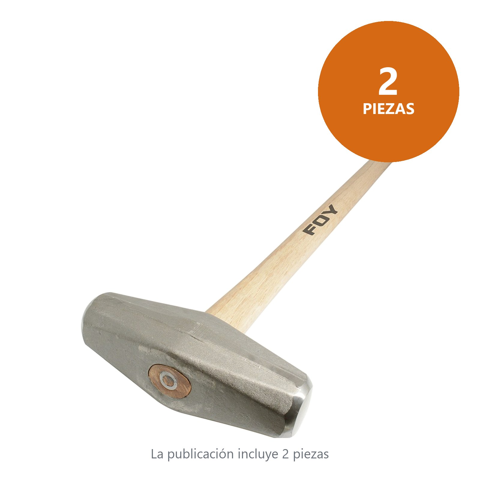 Marro tipo barril con mango largo de madera de 36", 10 lb Foy - Imagen 2