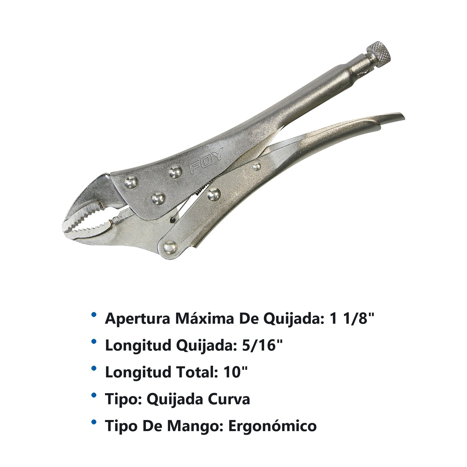 Pinza de presión de 10" quijada curva Foy - Imagen 2