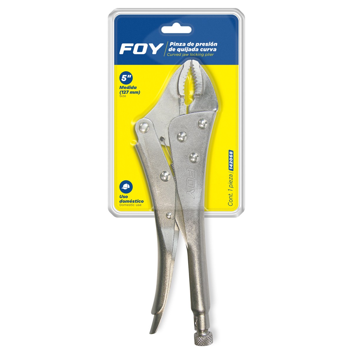 Pinza de presión de 5" quijada curva Foy - Imagen 2