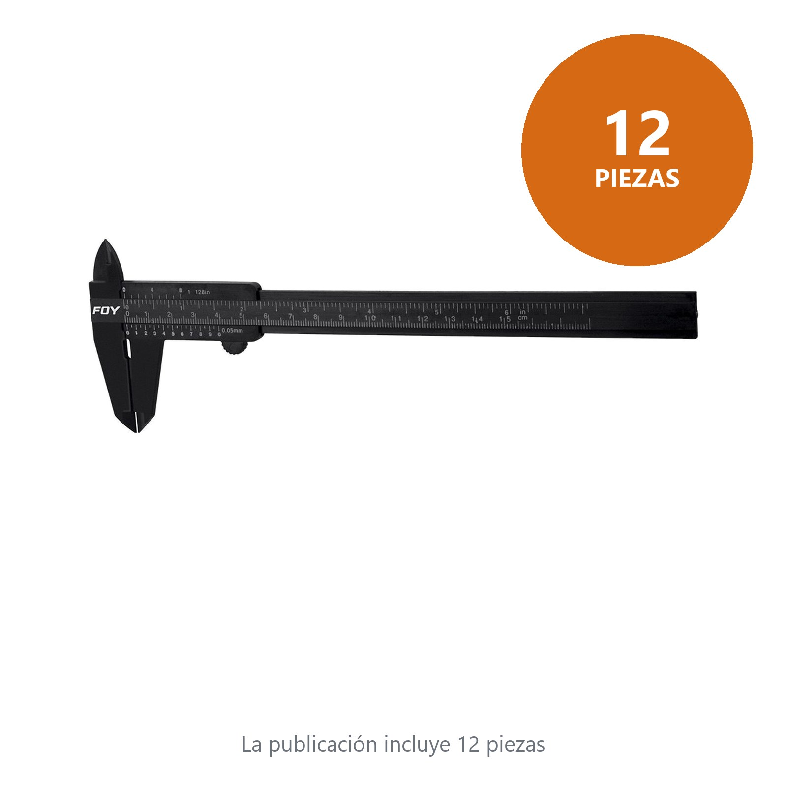 Juego de calibradores pie de rey vernier plásticos 3" y 6" Foy - Imagen 3