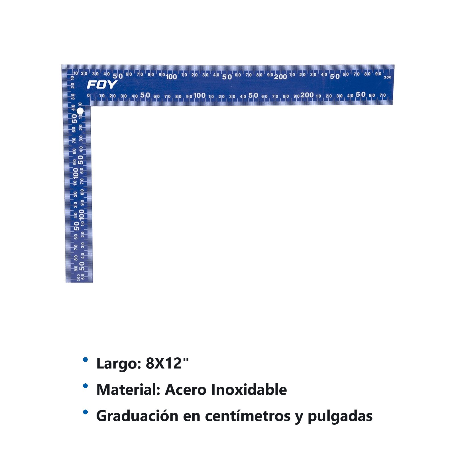 Escuadra de cantero de acero con cubierta de pintura electroestática 8" x 12" Foy - Imagen 3