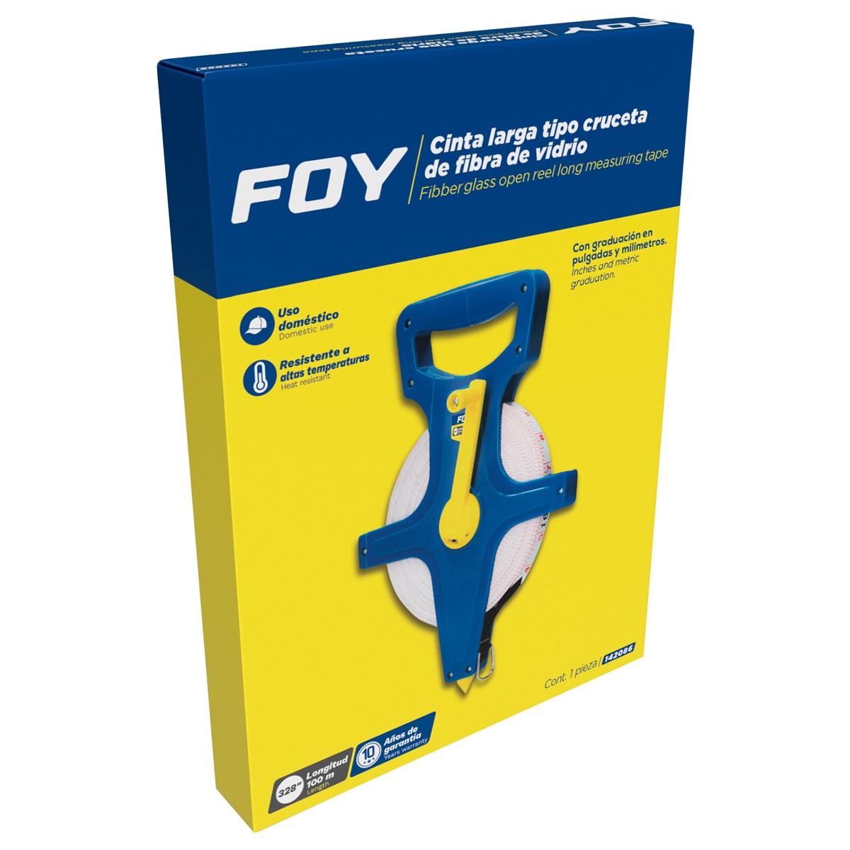 Cinta larga de fibra de vidrio tipo cruceta 100 m Foy - Imagen 2
