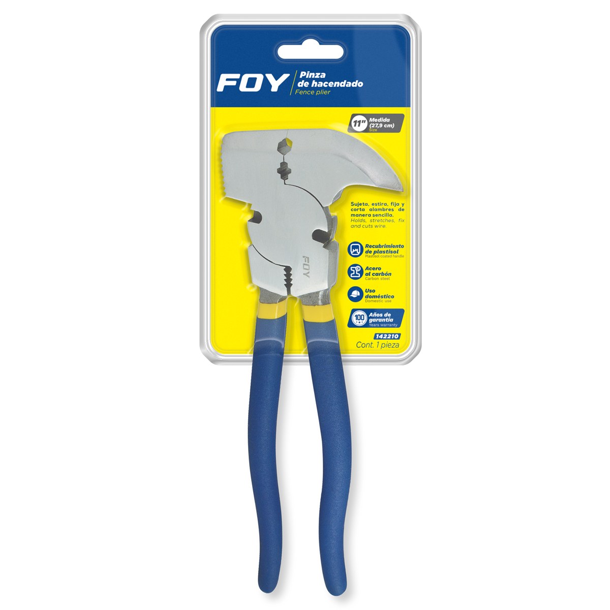 Pinza de hacendado con mango recubierto 11" Foy - Imagen 2