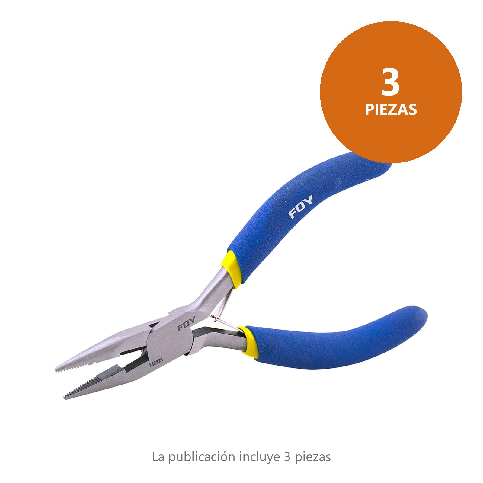 Mini pinza para electrónica con mango de vinil de 4-5/8", corte lateral Foy - Imagen 3