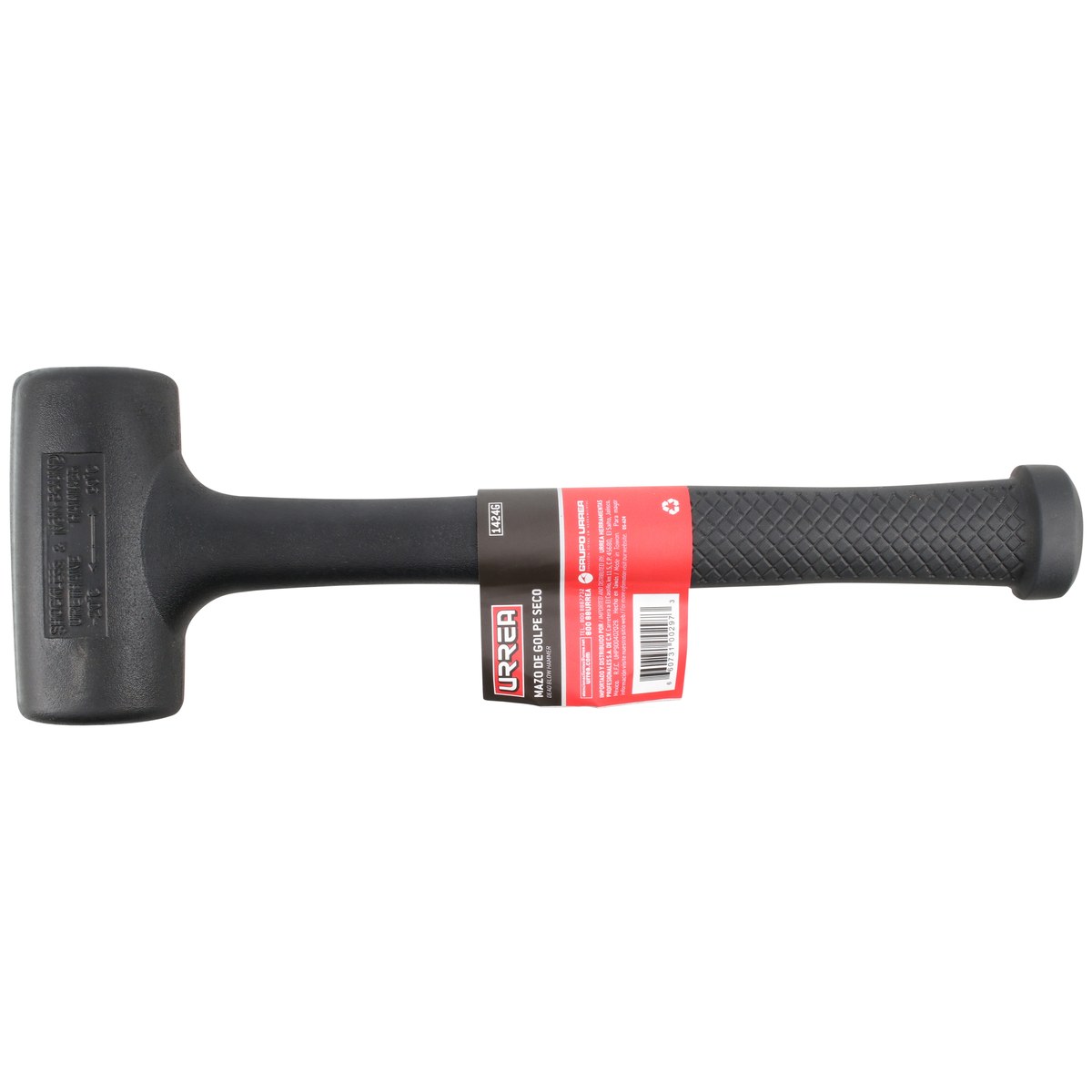 Mazo de golpe seco tapas fijas de alto impacto con mango Rubber grip de 10-5/64", 24 oz Urrea - Imagen 4
