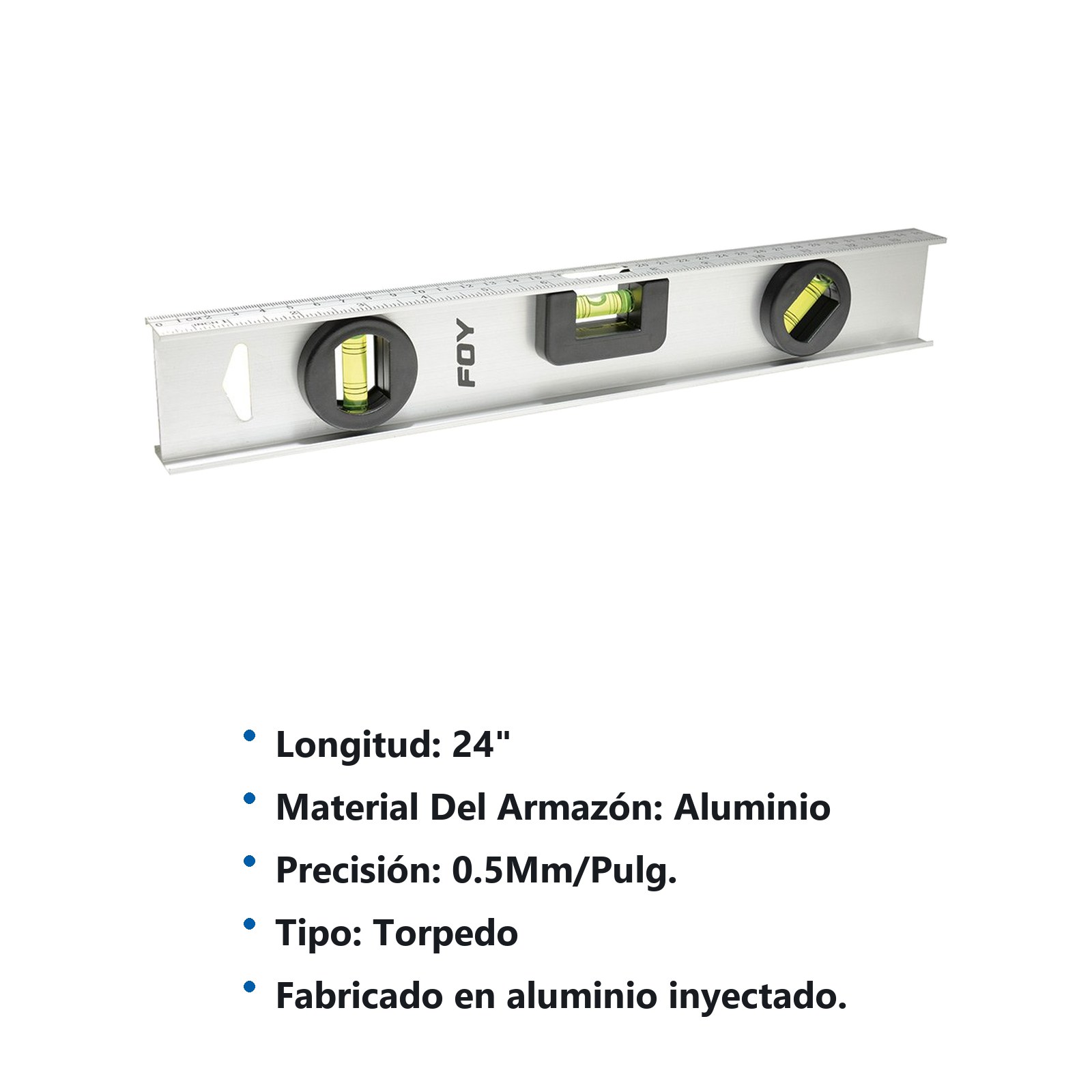 Nivel 3 gotas 24" de aluminio Foy - Imagen 2