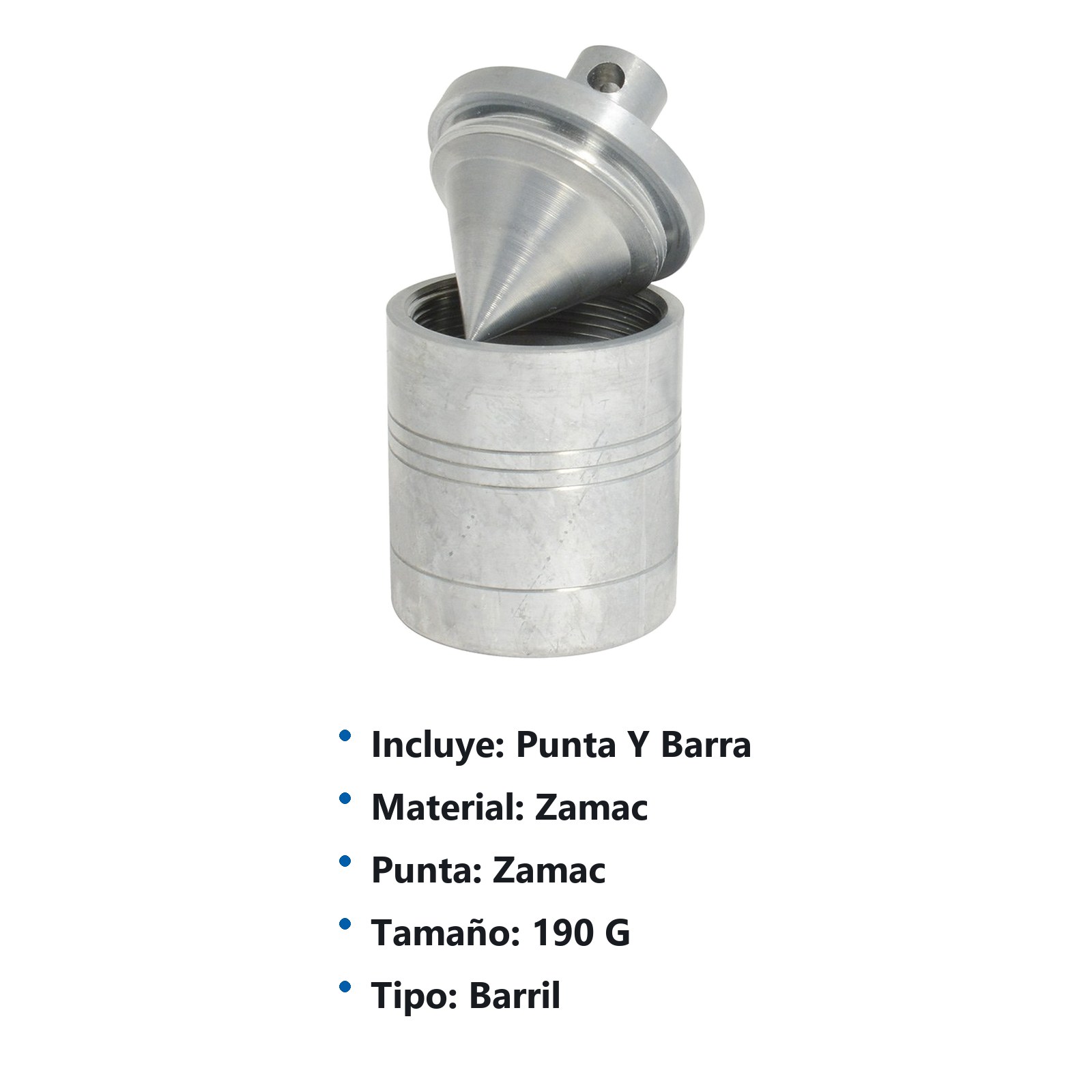 Plomada de zamac tipo barril 190 g Foy - Imagen 3