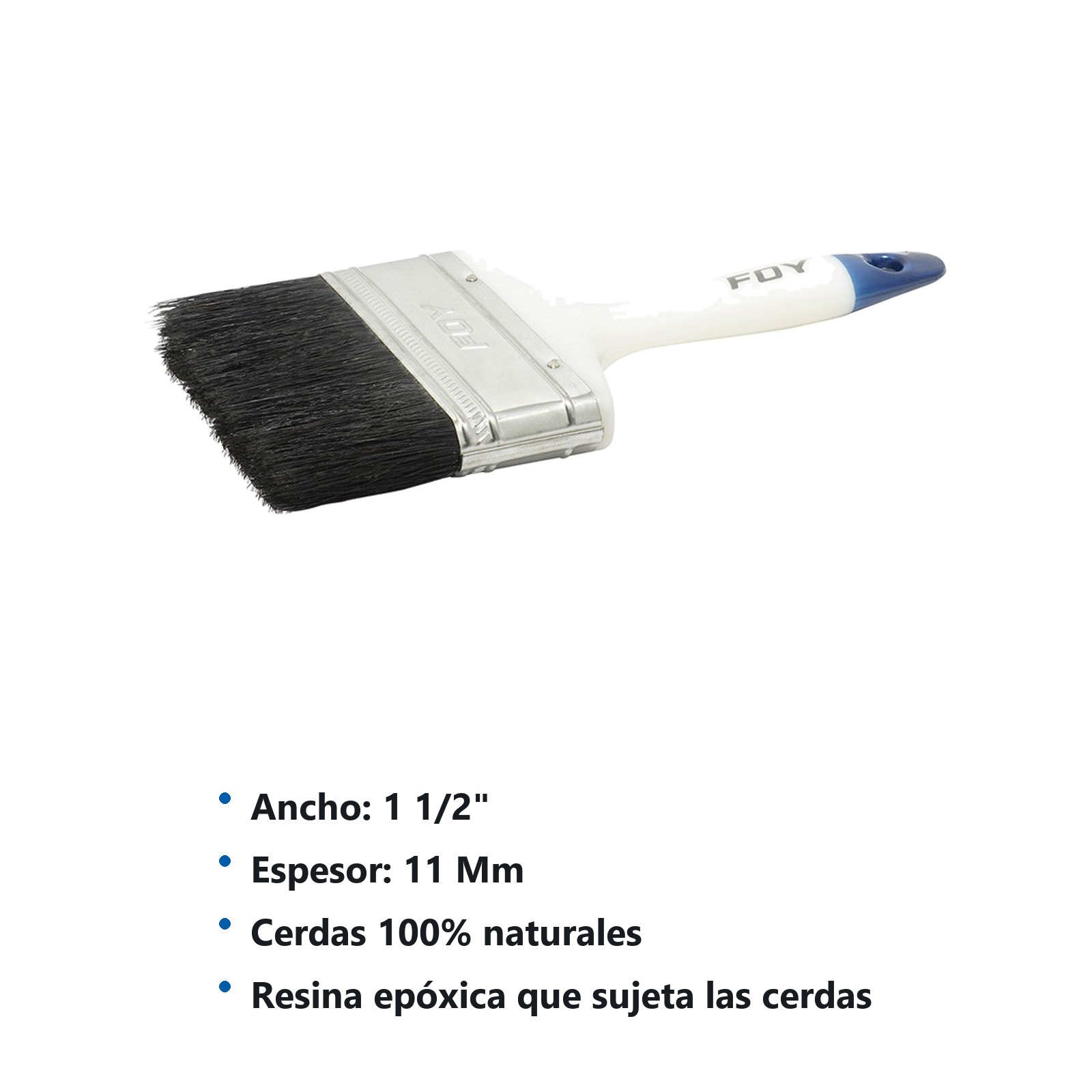 Brocha de cerdas naturales con mango plástico 1-1/2" Foy - Imagen 3