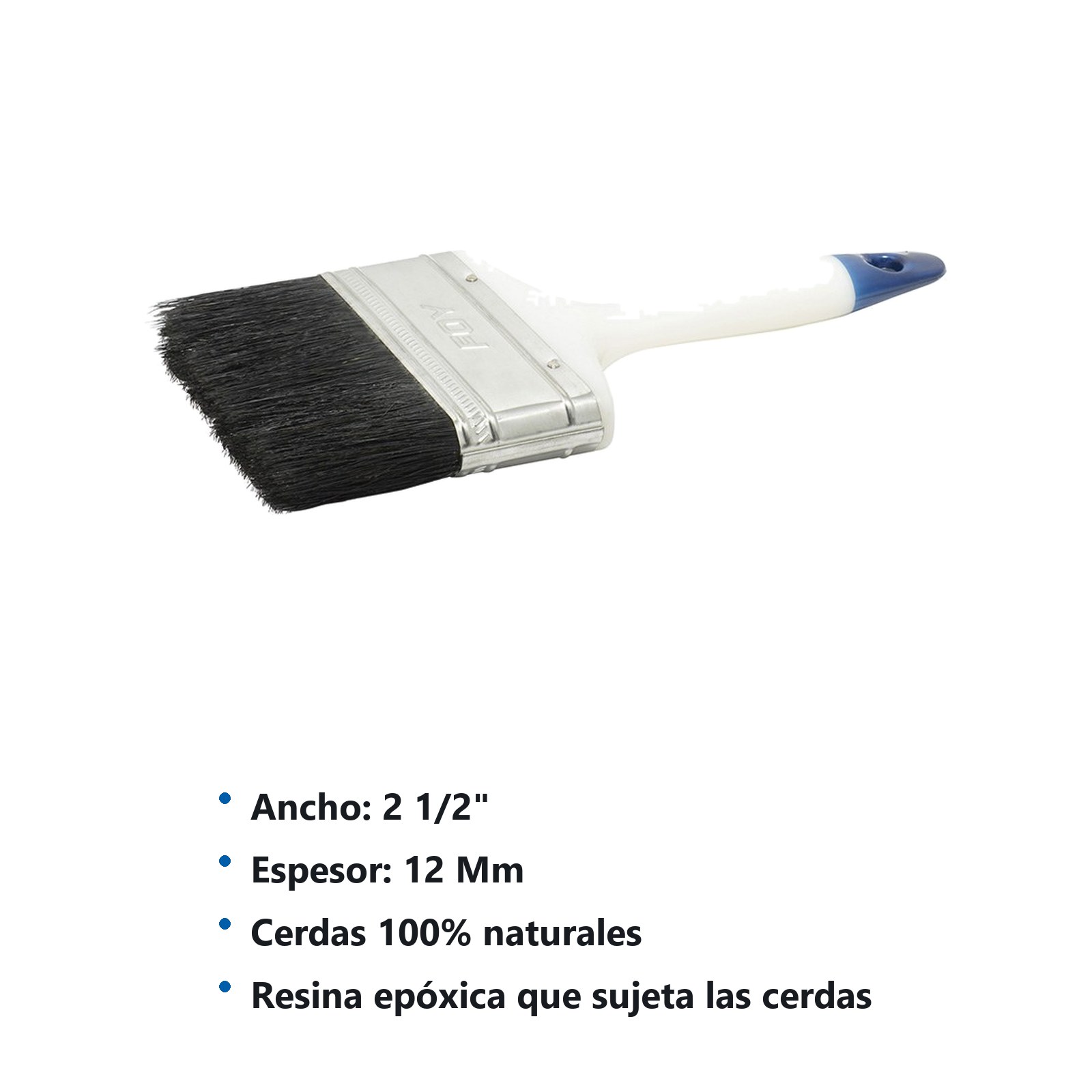 Brocha de cerdas naturales con mango plástico 2-1/2" Foy - Imagen 3