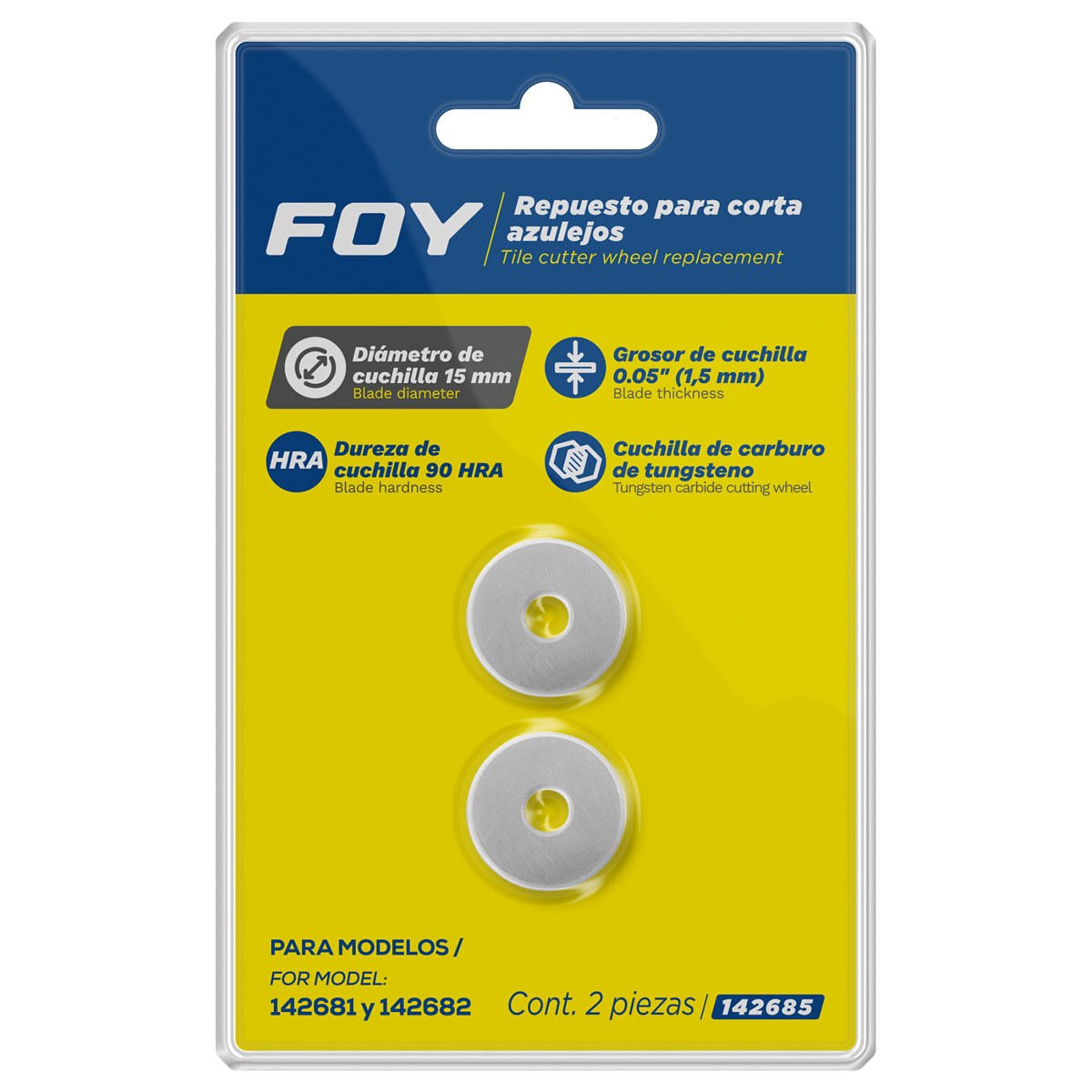 Repuesto de cuchilla para corta azulejos 15mm 142681, 142682 Foy - Imagen 2