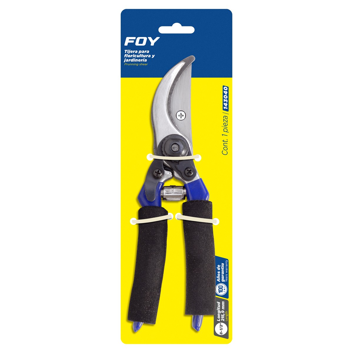 Tijeras para poda a una mano 8-1/2" ramas verdes Foy - Imagen 2