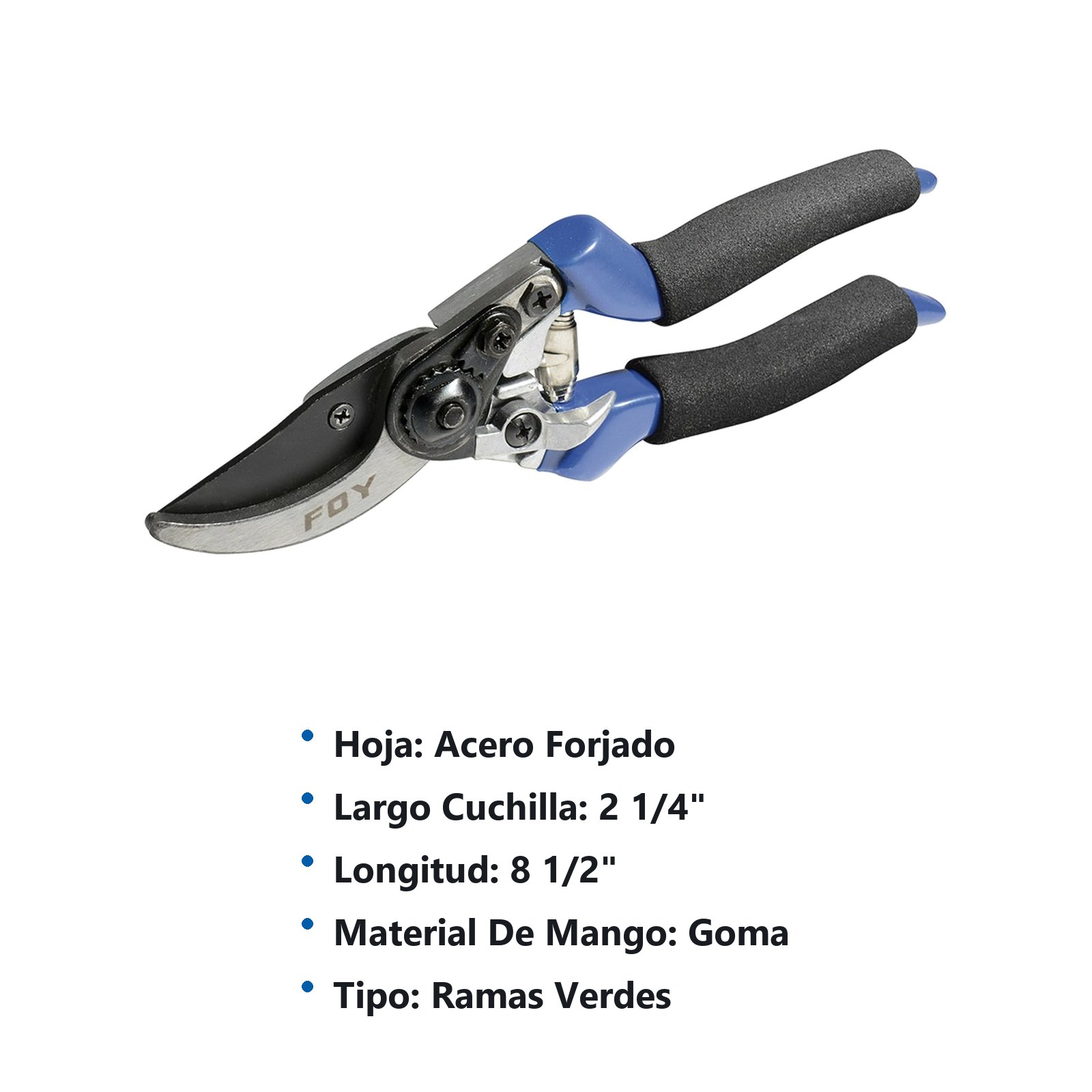 Tijeras para poda a una mano 8-1/2" ramas verdes Foy - Imagen 3
