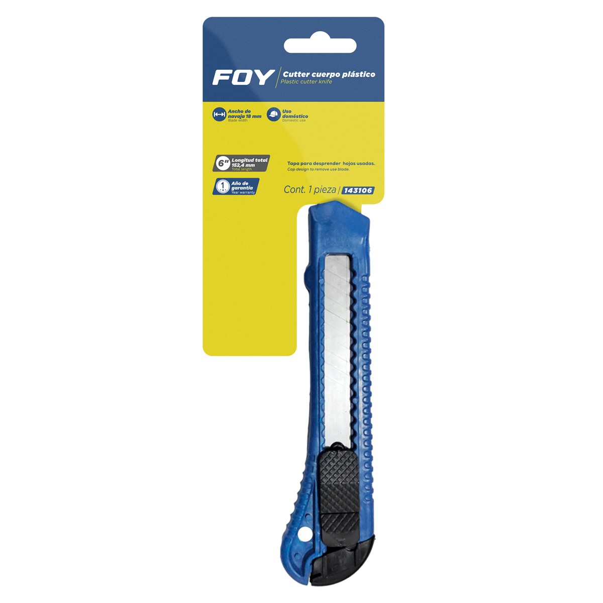 Cutter con cuerpo de plástico de 18 mm Foy - Imagen 2
