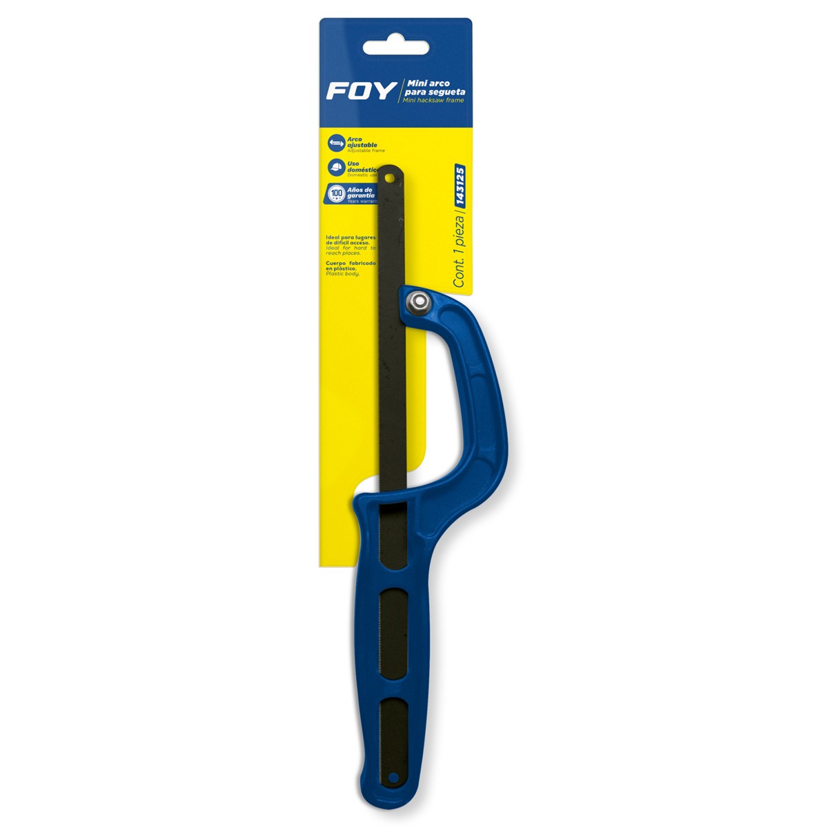 Mini arco de segueta con mango plástico 10" y 12", 12" Foy - Imagen 2