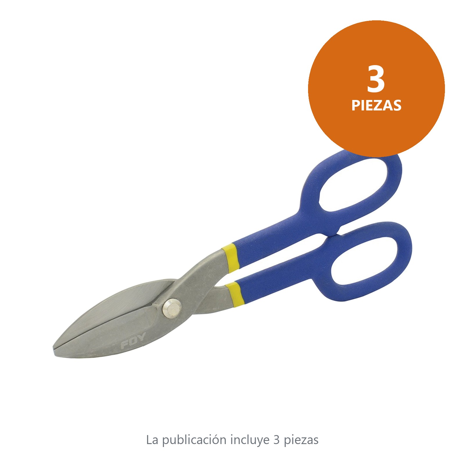Tijeras para hojalatero con mango rubber grip 10" Foy - Imagen 2
