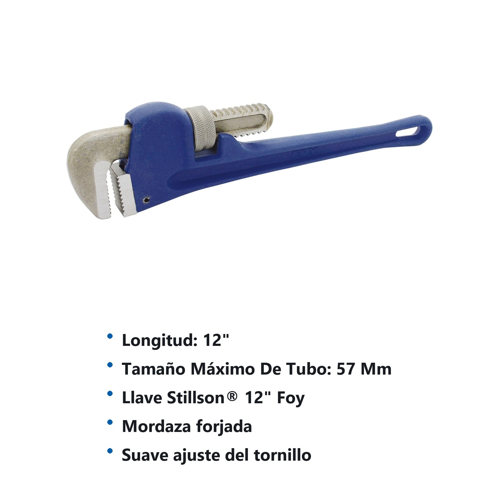 Llave stillson de hierro maleable de 12" Foy - Imagen 2
