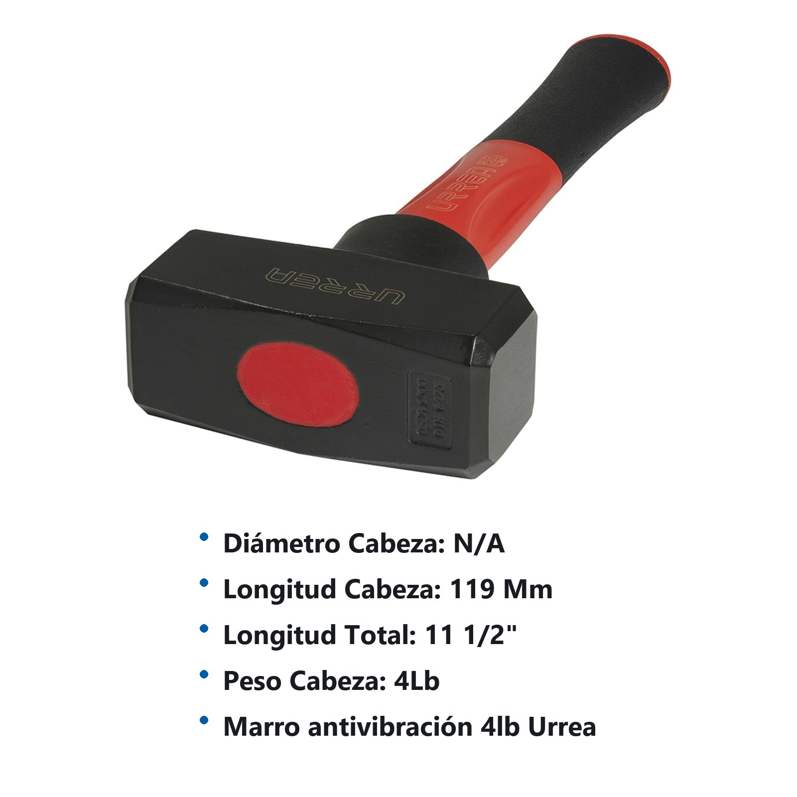Marro anti-vibración con mango Rubber grip, de 11", 4 lb Urrea - Imagen 2