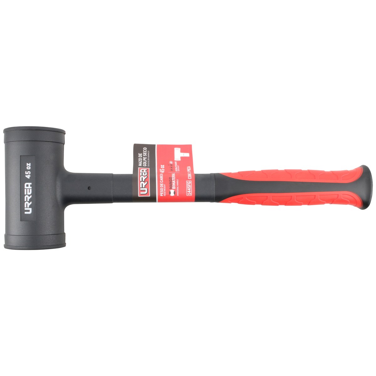 Mazo de golpe seco tapas fijas con mango Rubber grip de 11-31/32", 45 oz Urrea - Imagen 3