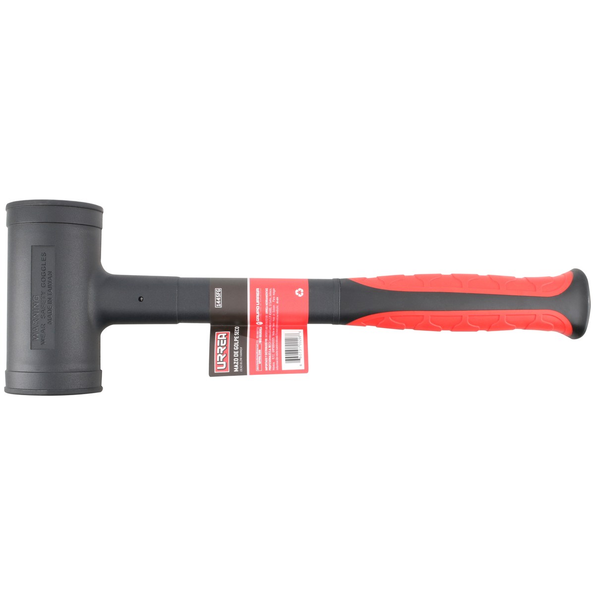 Mazo de golpe seco tapas fijas con mango Rubber grip de 11-31/32", 45 oz Urrea - Imagen 4