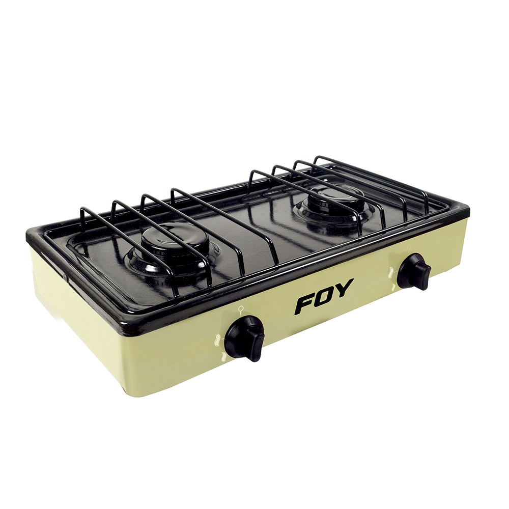 Estufa de gas 2 quemadores color beige Foy