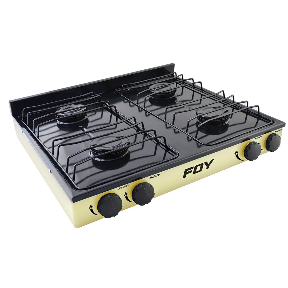 Estufa de gas 4 quemadores color beige Foy