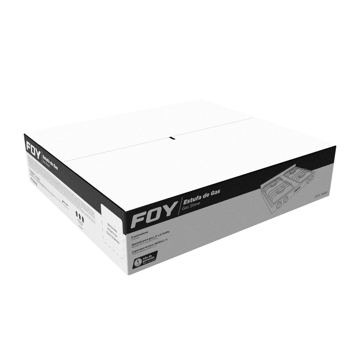 Estufa de gas 4 quemadores color beige Foy - Imagen 2
