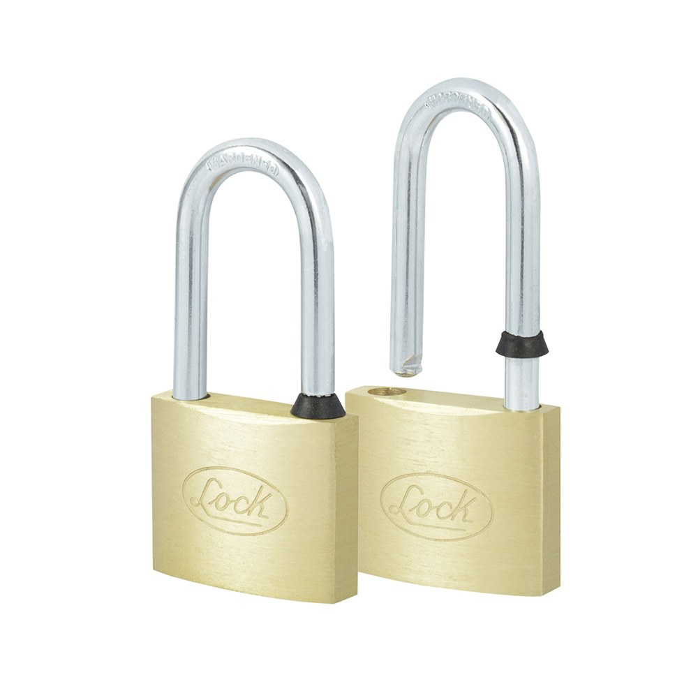 Juego de candados de latón largos 40 mm, llave estándar, 2 piezas Lock