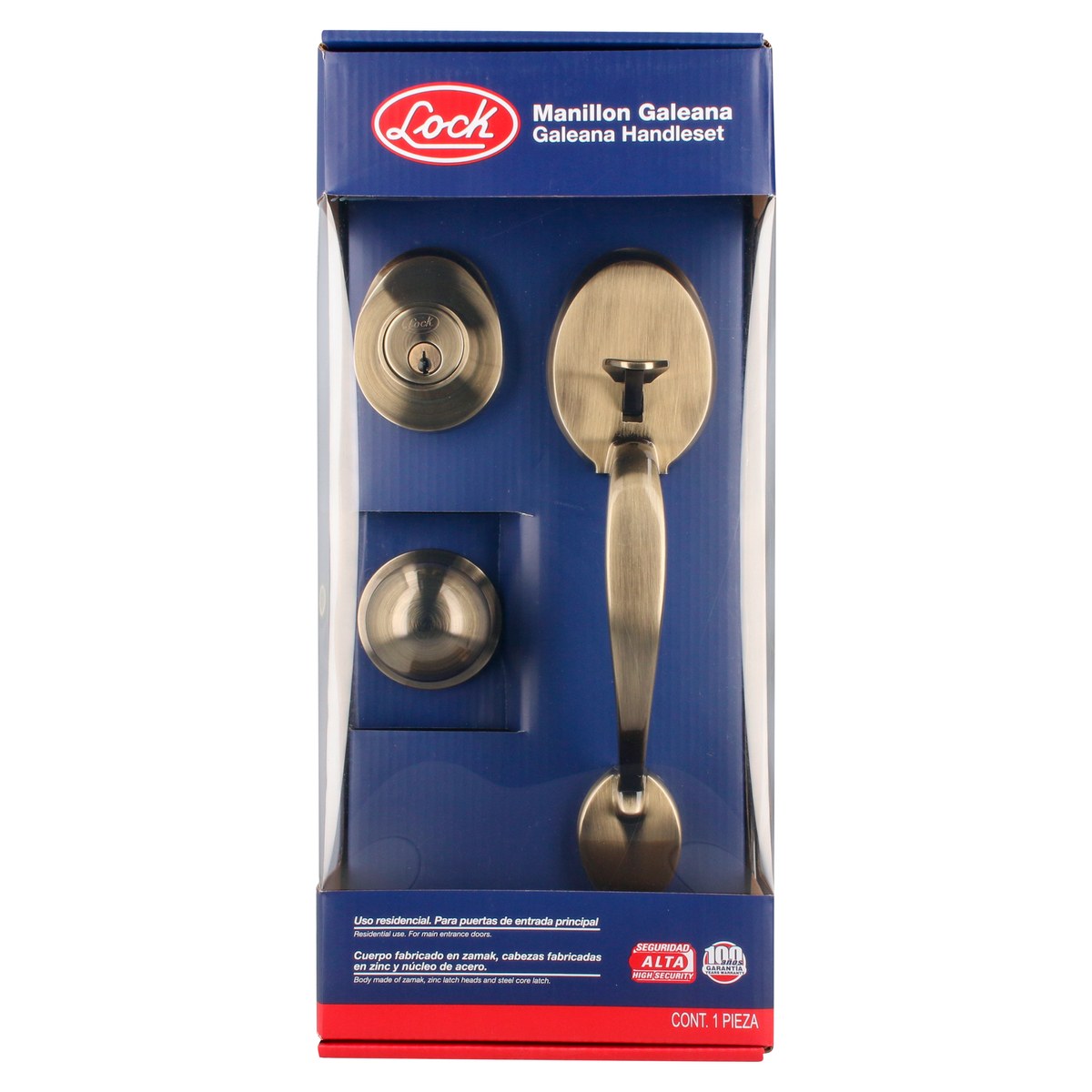 Gatillo ovalado sólido para entrada función sencilla, latón antiguo, visual Lock - Imagen 3
