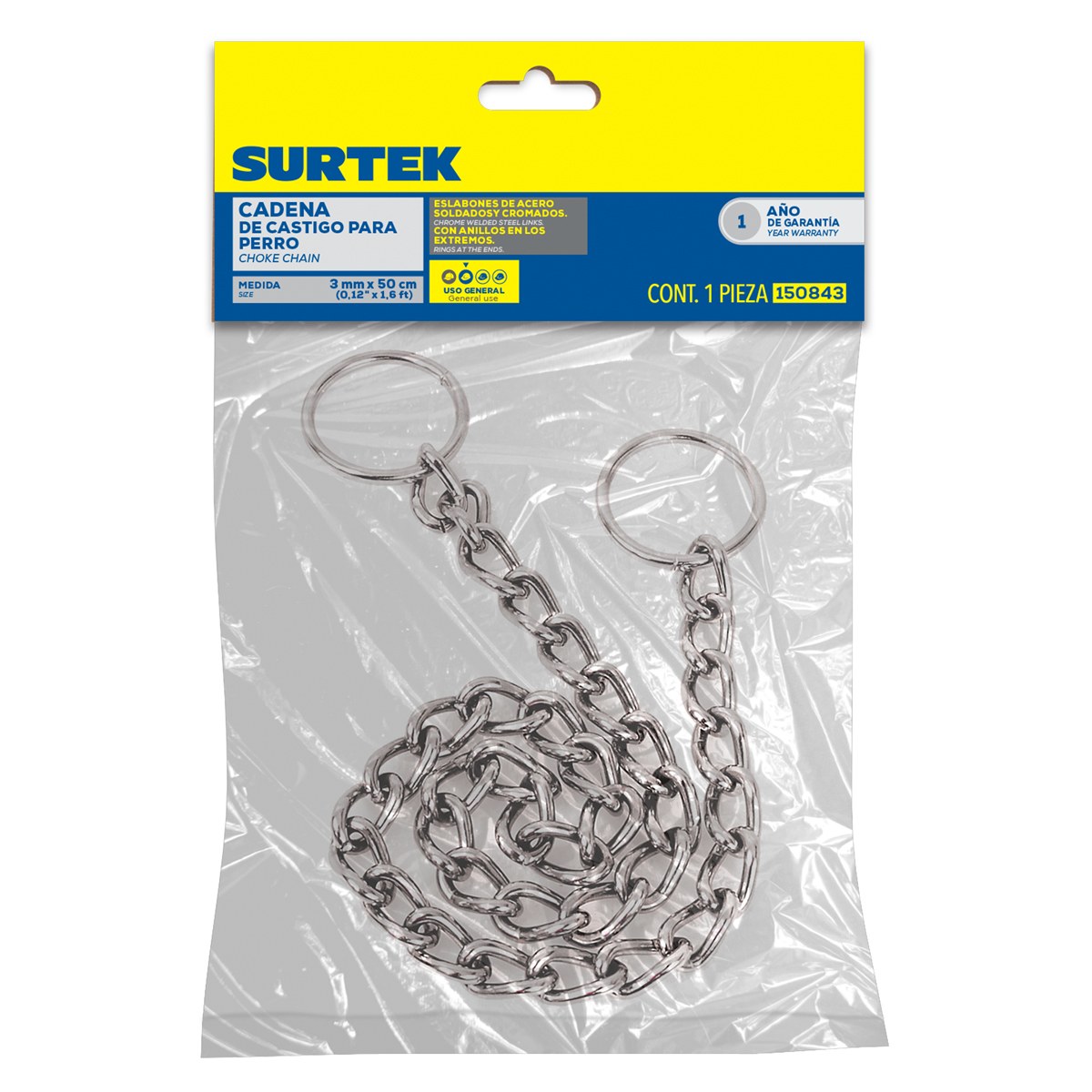 Cadena de castigo 3 mm x 50 cm Surtek - Imagen 2