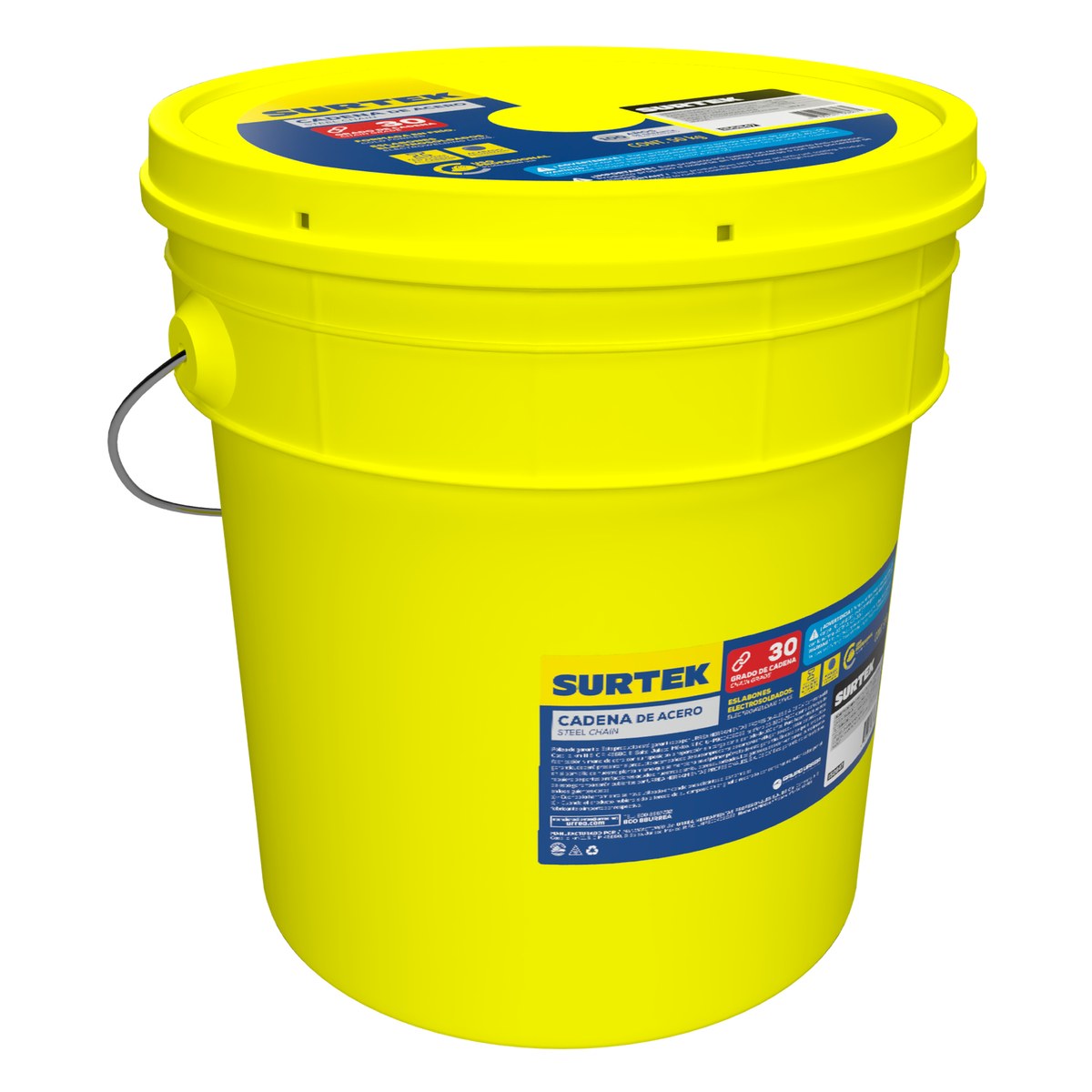 Cadena grado 30 galvanizada 25 kg, 1/4" Surtek - Imagen 2