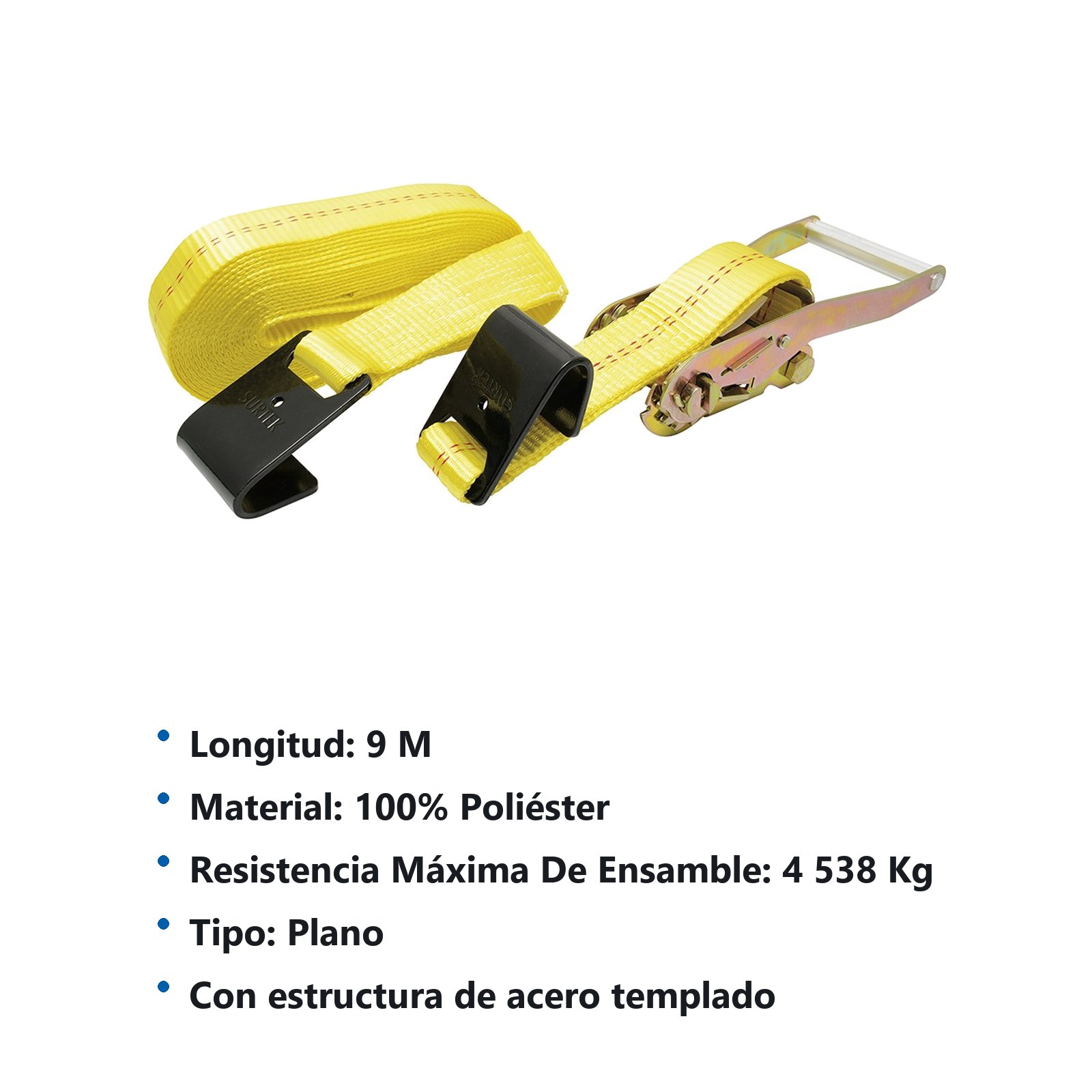Sujetador con matraca con gancho tipo plano 1,513 kg Surtek - Imagen 2