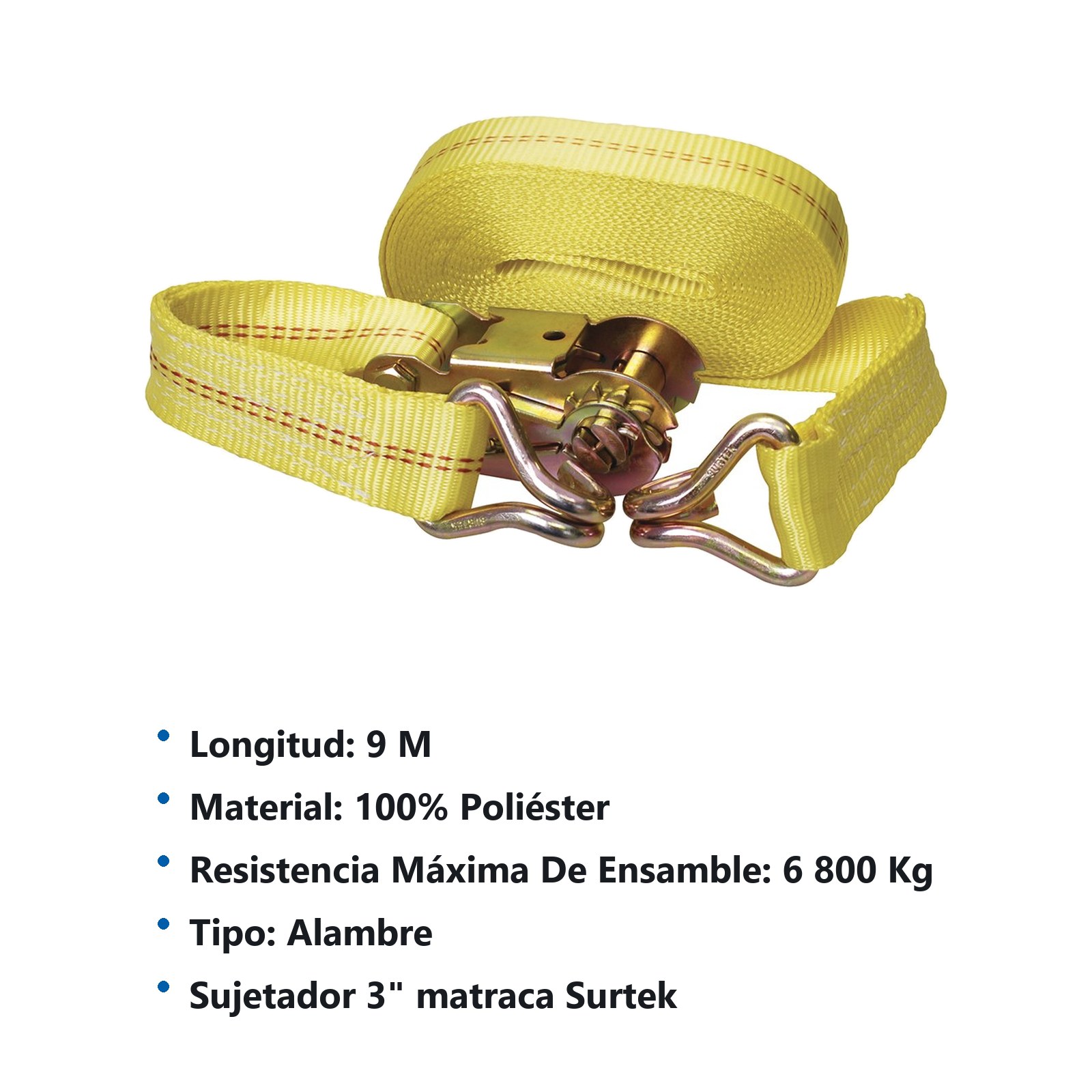 Sujetador con matraca con gancho tipo alambre 2,200 kg Surtek - Imagen 2