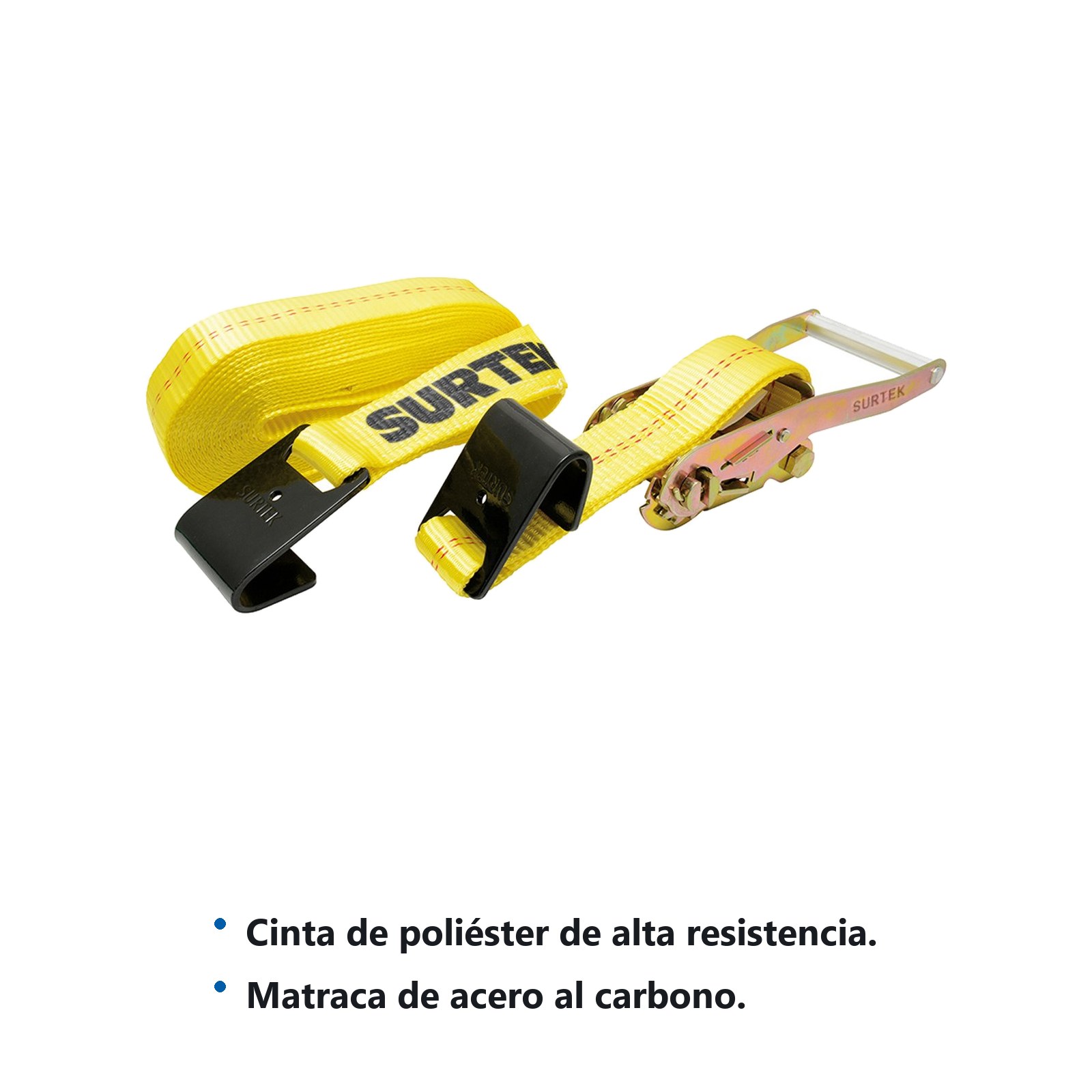 Sujetador con matraca con gancho tipo plano 4" x 9 m, 3000 kg Surtek - Imagen 2
