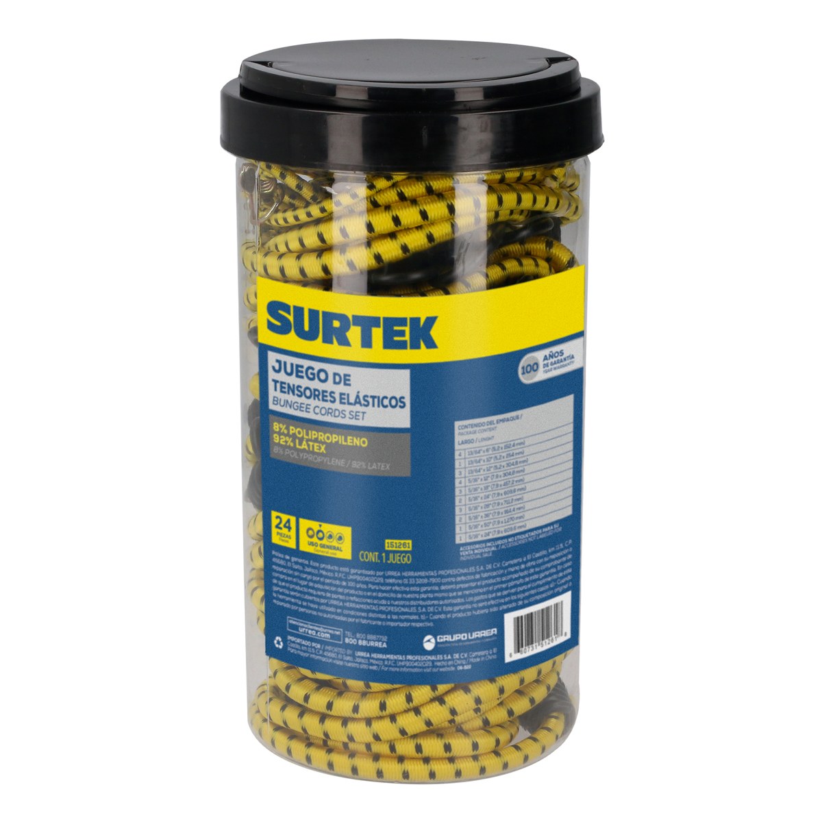 Juego de tensores elásticos, 24 piezas Surtek - Imagen 2
