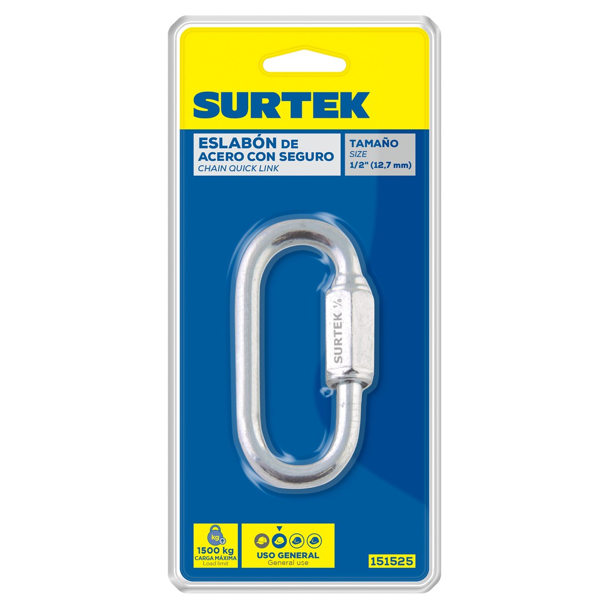 Eslabón de acero con seguro 1/8" Surtek - Imagen 2
