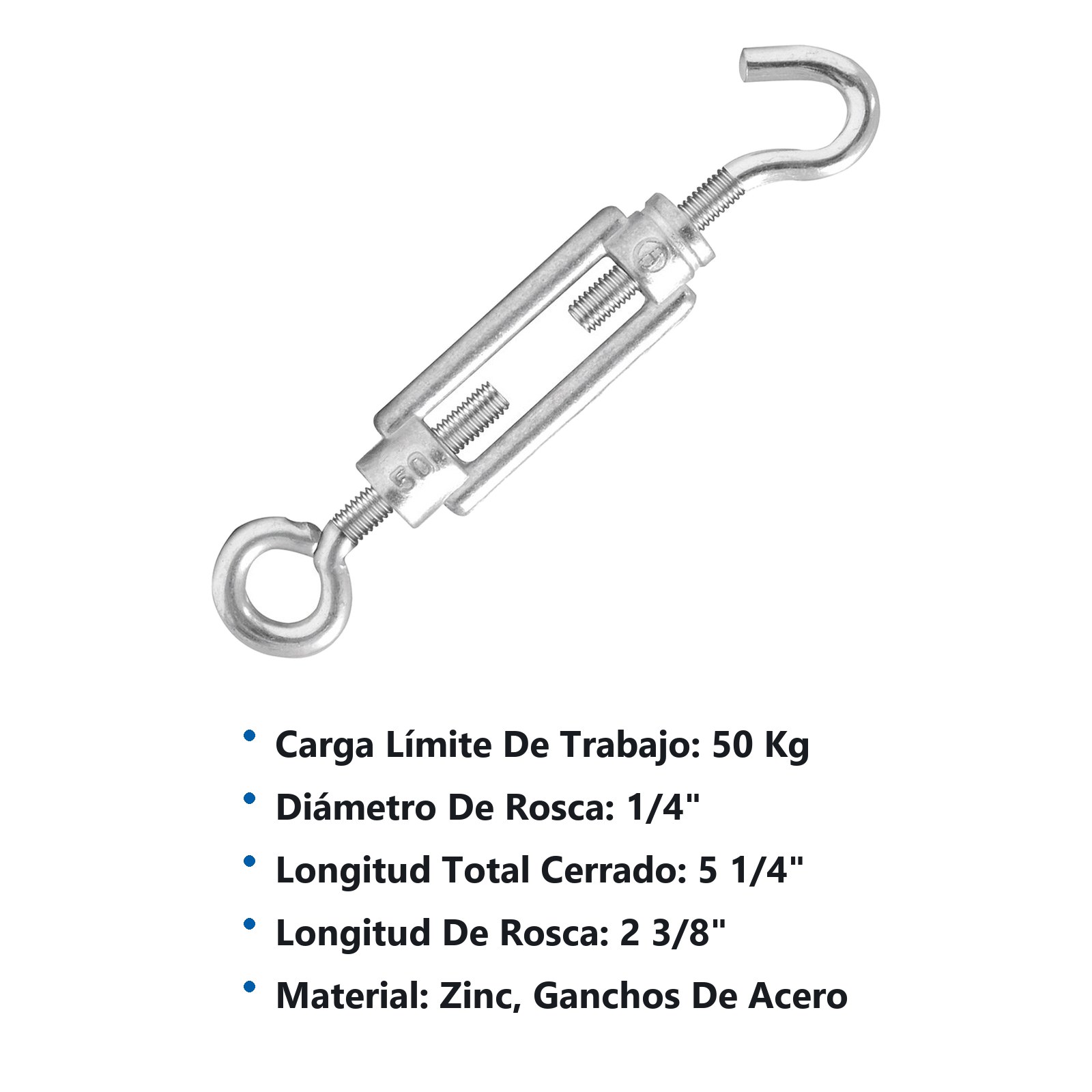 Tensor de zinc gancho - argolla 1/4" Surtek - Imagen 2