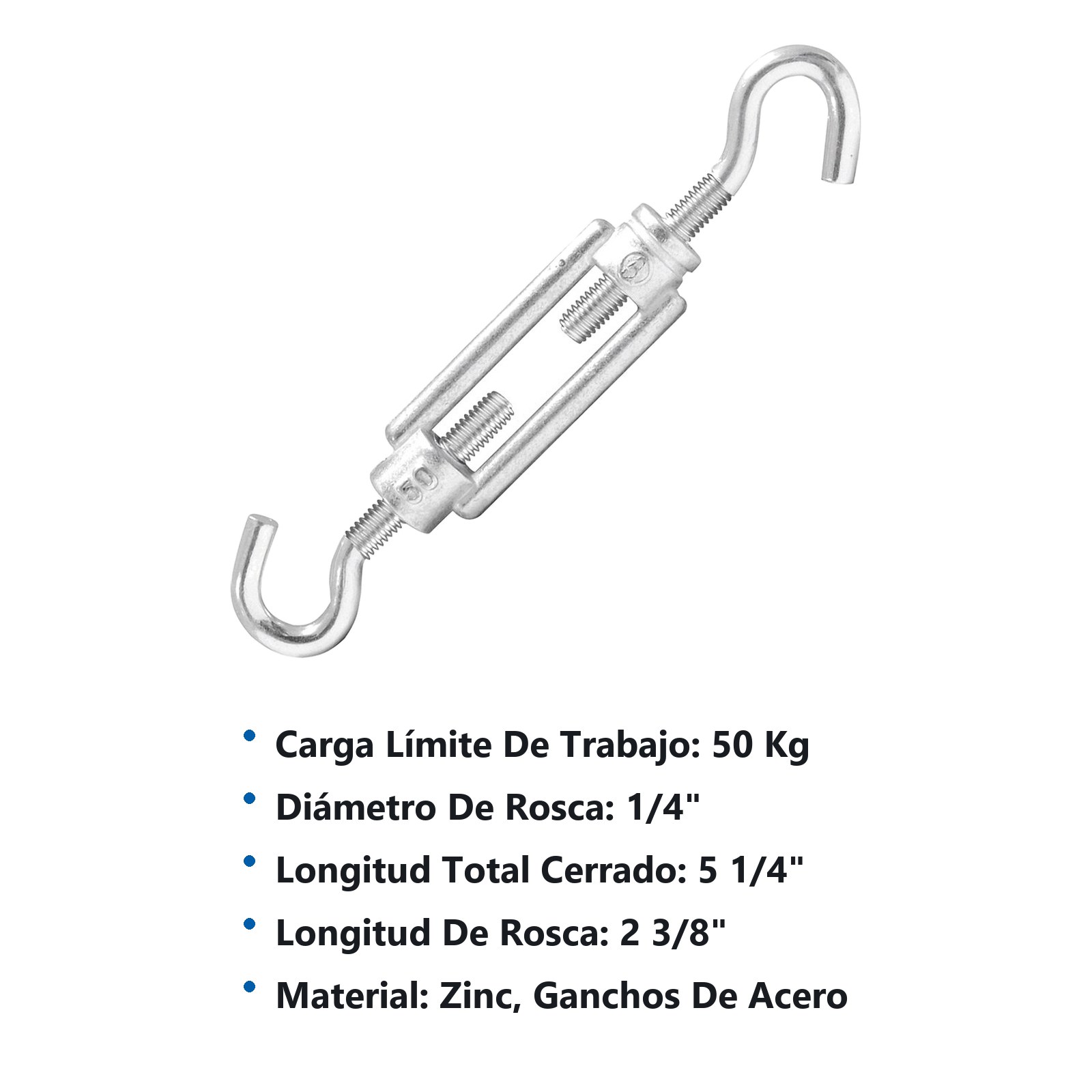 Tensor de zinc gancho - gancho 1/4" Surtek - Imagen 2