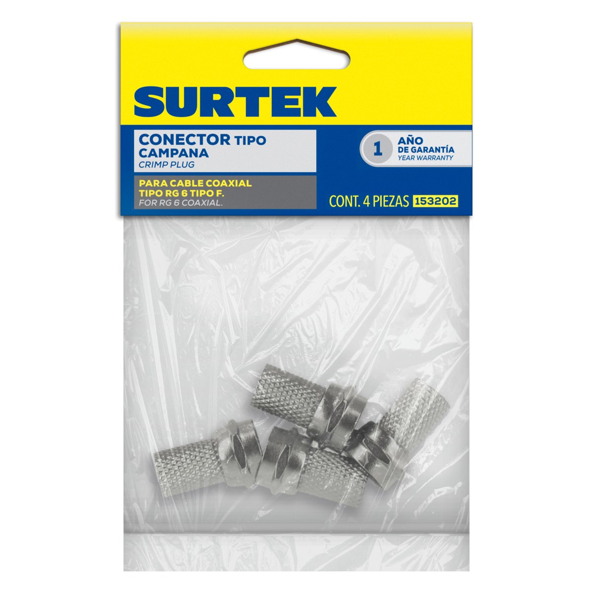 Conector para enroscar cable coaxial RG59, 4 piezas Surtek - Imagen 2