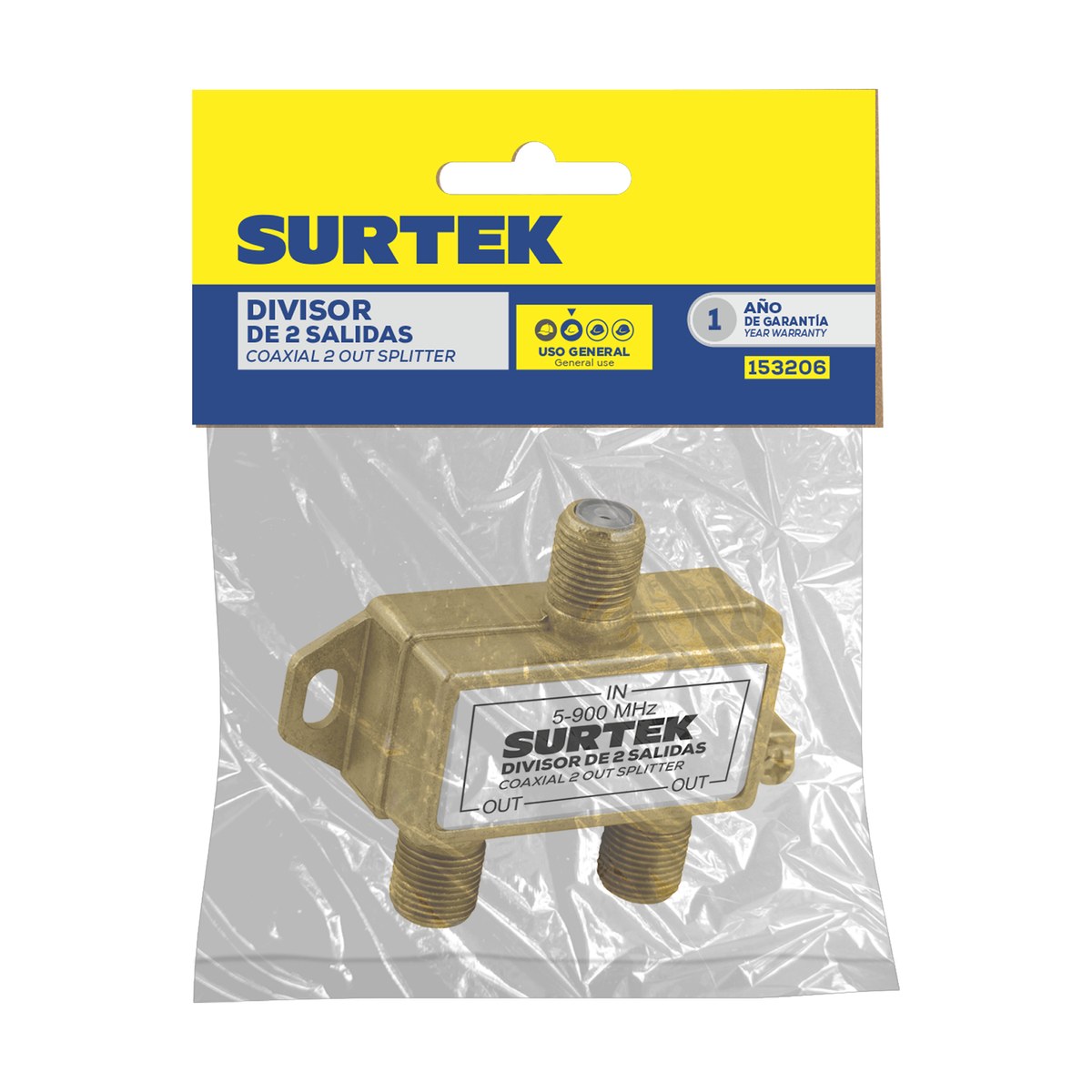 Divisor coaxial , 1 entrada 4 salidas Surtek - Imagen 2