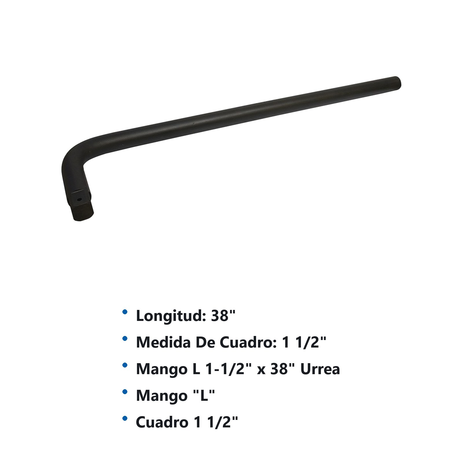 Mango en L  para dado de impacto con barreno pasado cuadro de 1-1/2", 38" Urrea - Imagen 2