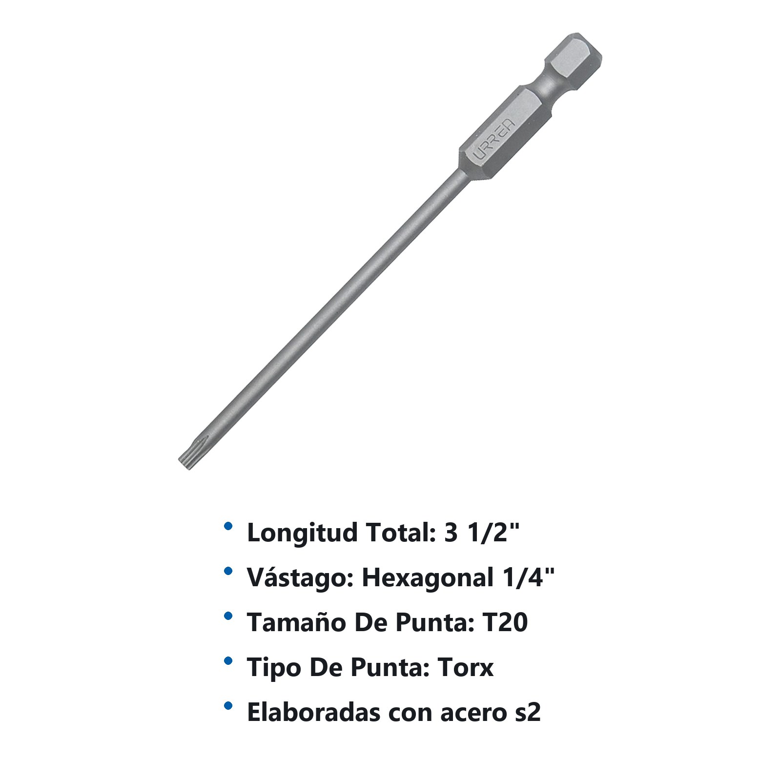 Punta Torx de poder hexágono de 1/4", T20 x 3-1/2" Urrea - Imagen 3