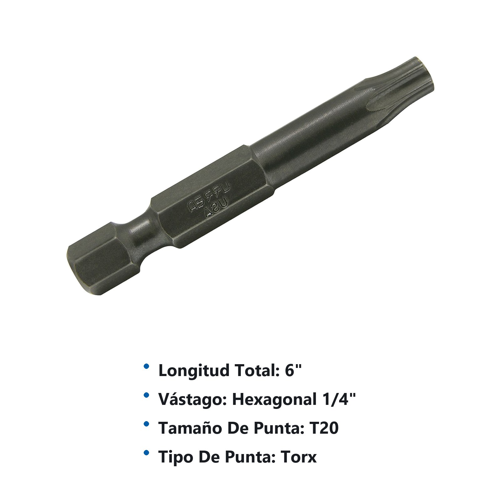 Punta Torx de poder hexágono de 1/4", T20 x 6" Urrea - Imagen 3