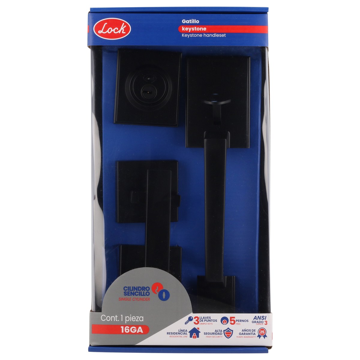 Gatillo rectangular sólido para entrada función sencilla, negro, visual Lock - Imagen 3