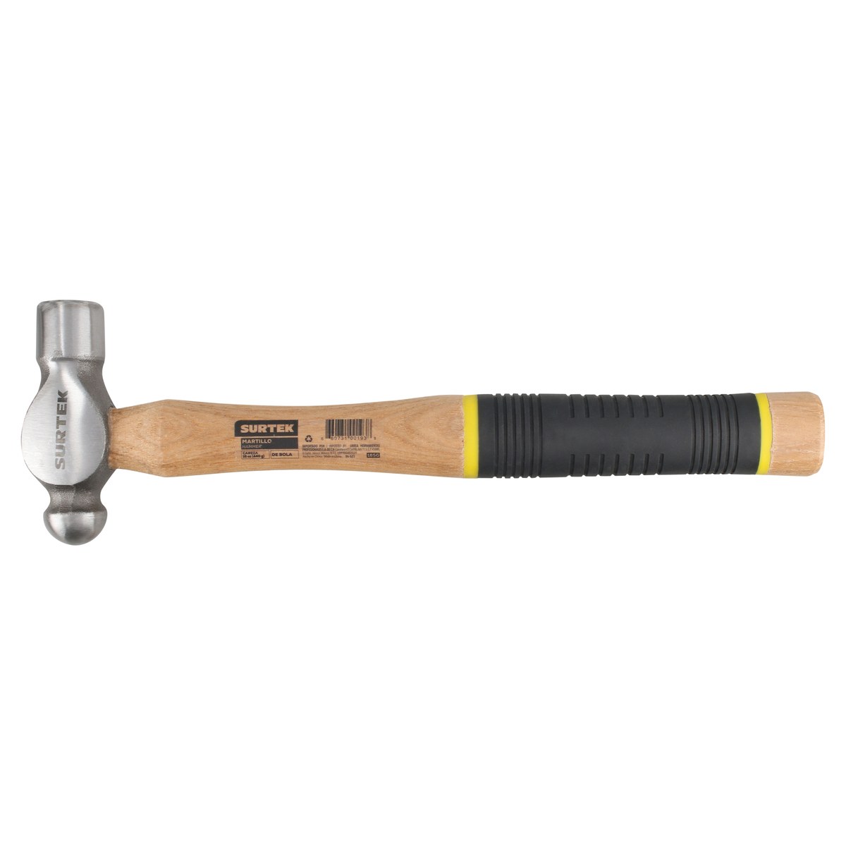 Martillo pulido de bola con mango de madera con grip de 13", 16 oz Surtek - Imagen 2
