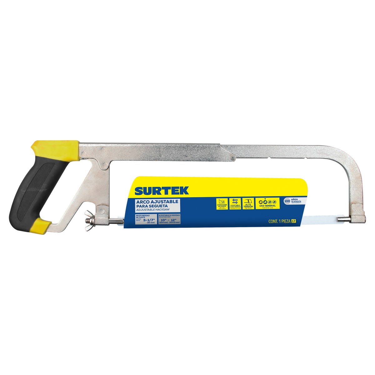 Arco de segueta ajustable con mango bimaterial 10" y 12", 17" Surtek - Imagen 2