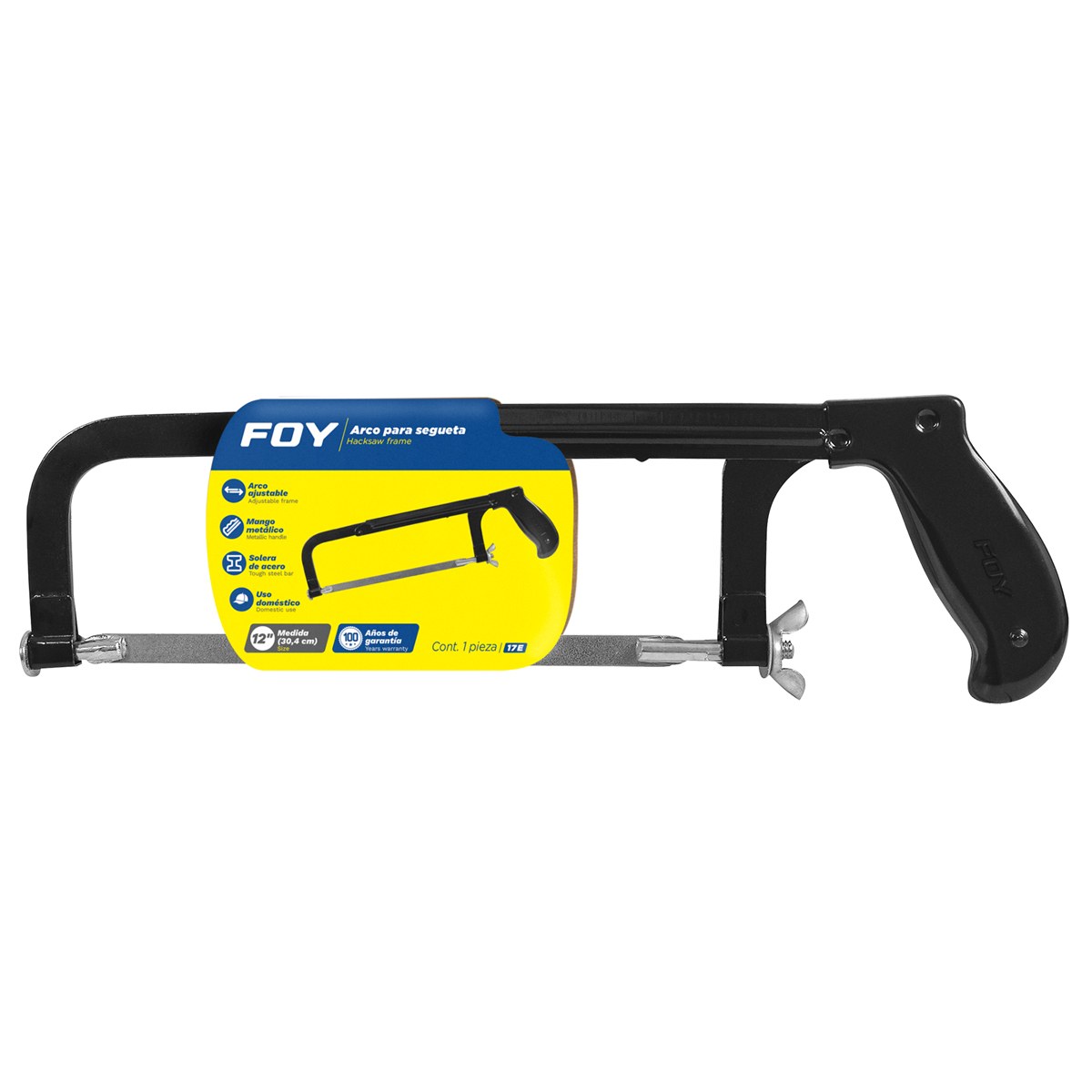 Arco de segueta ajustable con mango de plástico 8", 10", 12" y 19" Foy - Imagen 2