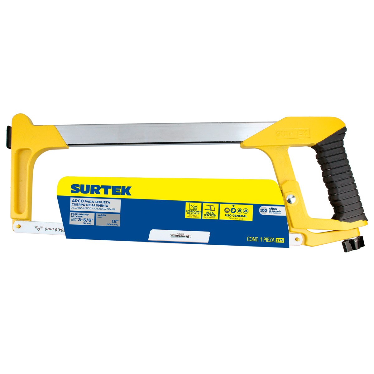 Arco de segueta de alta tensión fijo 12", 17" Surtek - Imagen 3
