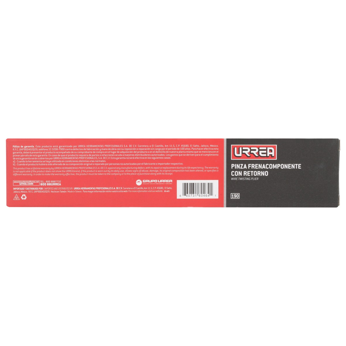 Pinza frena componente con retorno 9-1/4" Urrea - Imagen 4