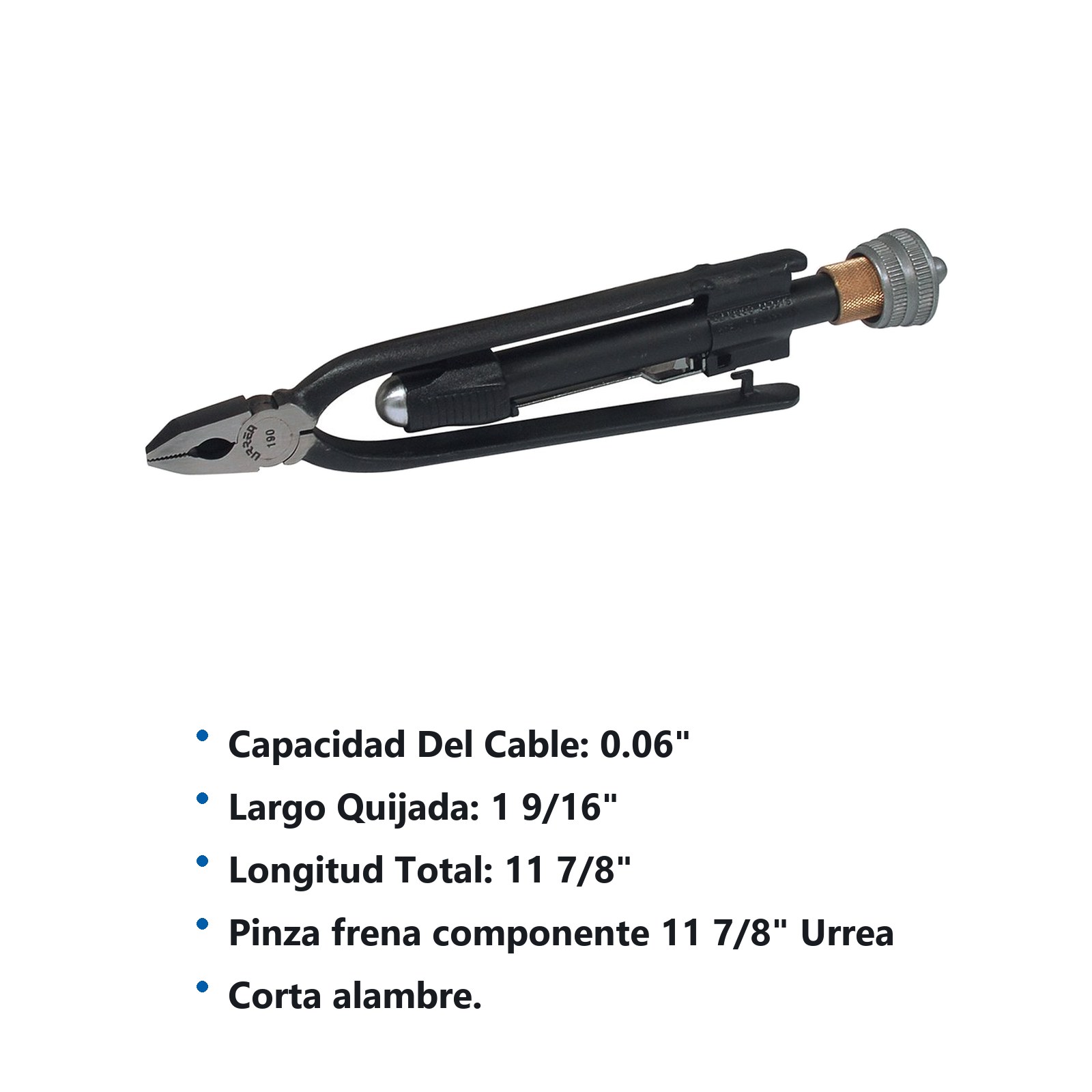 Pinza frena componente con retorno 11-7/8" Urrea - Imagen 2