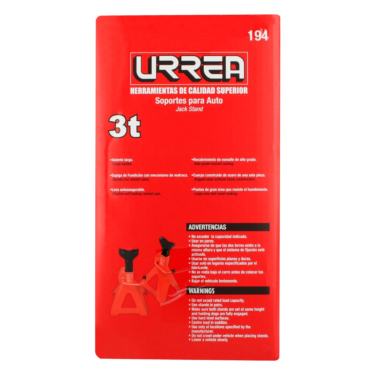 Torres para automóvil de hierro fundido 3 ton, 2 piezas Urrea - Imagen 4